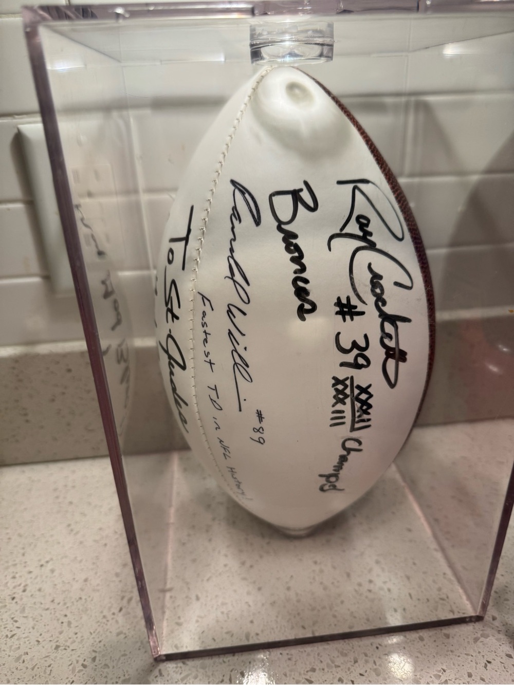 Denver Broncos Signed R Crockett #39 R Hill #89 SuperBowl XXXII XXXIII No COA